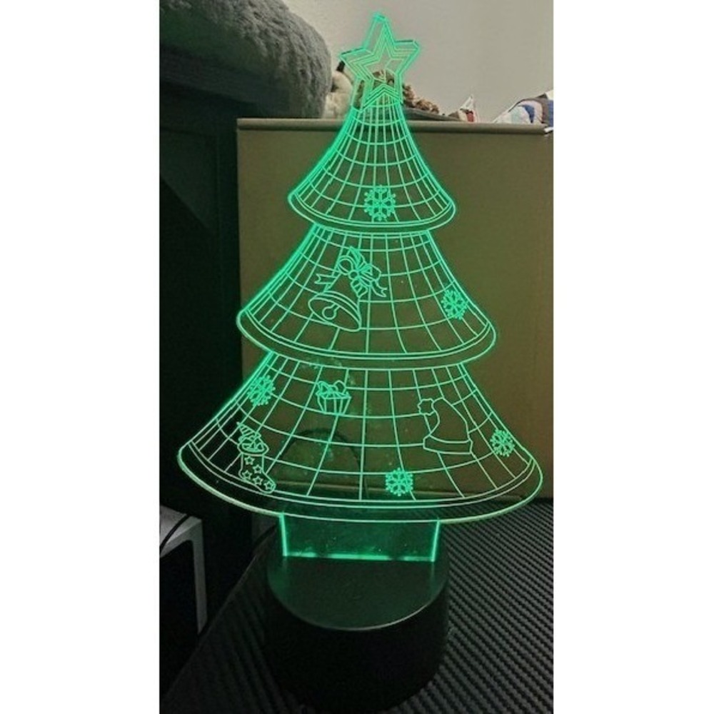 LED Christmas Tree Light 3D Illusion Lamp Color Changing Acrylic Holiday Decor